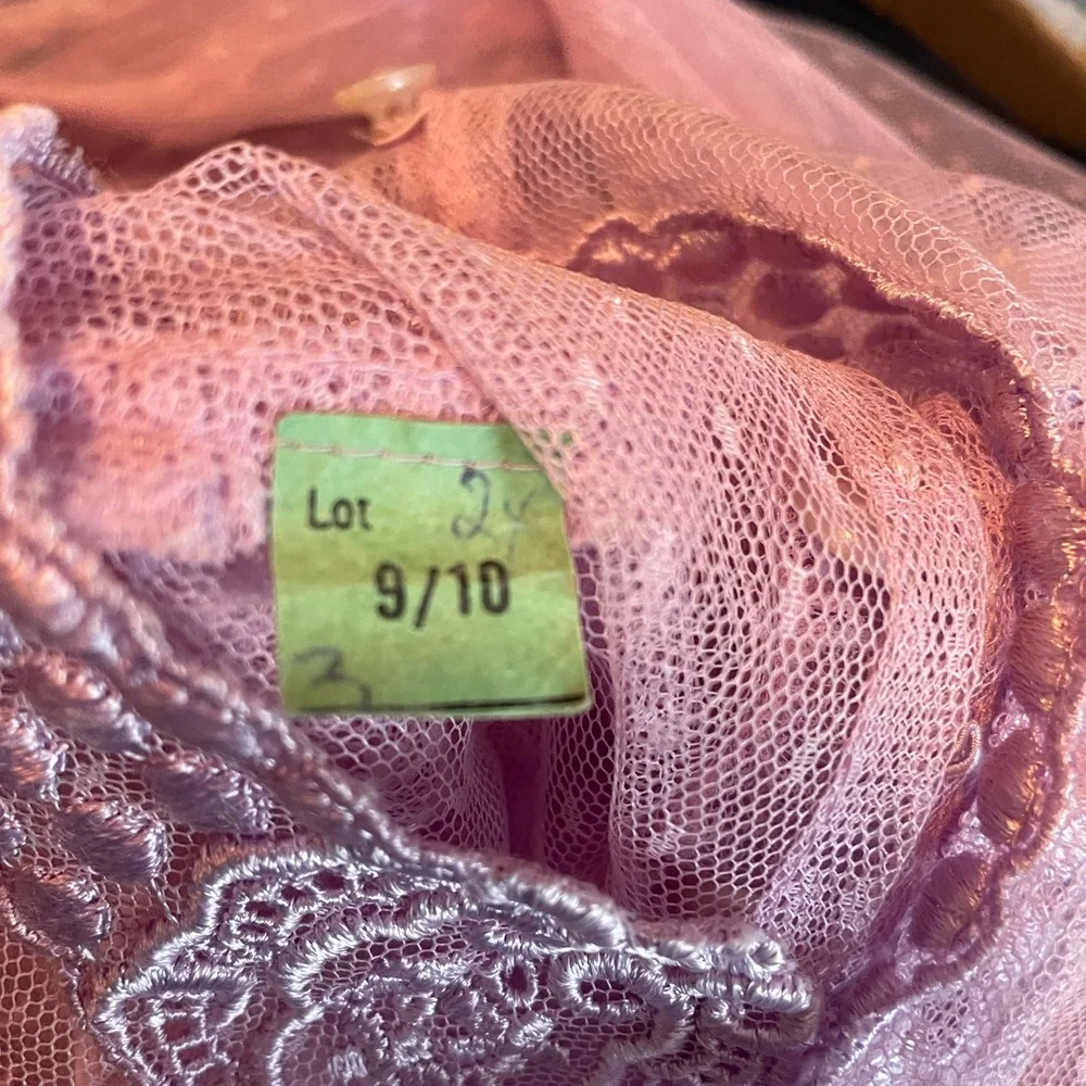 Vintage 70s pastel lavender dress with lace overshirt - Picture 10 of 10